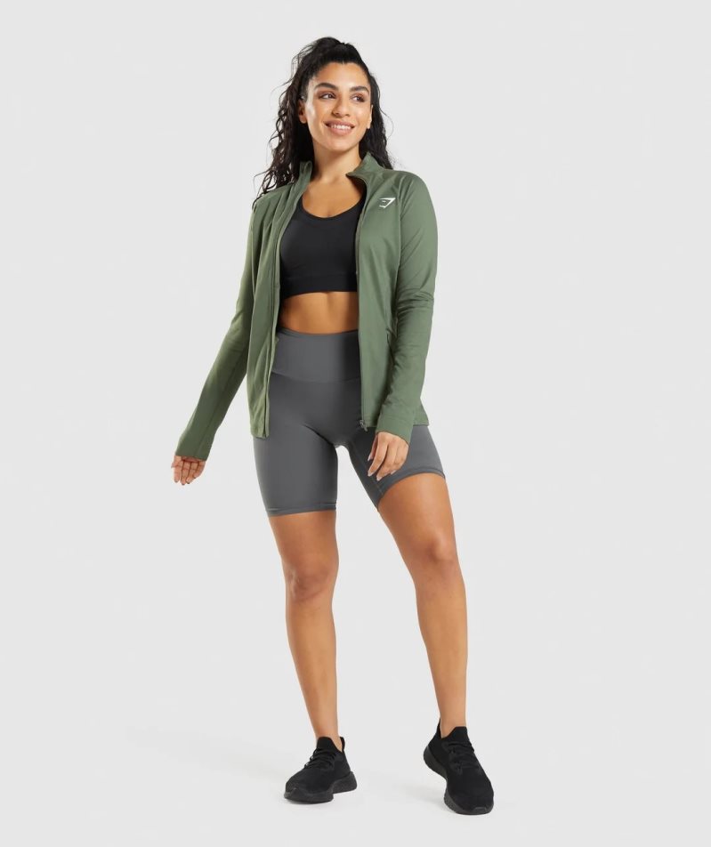 Women's Gymshark Training Jackets Olive | NZ 6ZEGSY